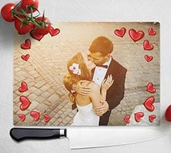Tagliere in vetro Frame in love