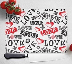 Tagliere in vetro Words of love