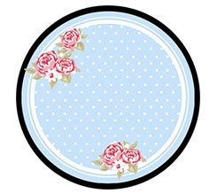 Zerbino Rotondo Gomma 85 cm Shabby blue