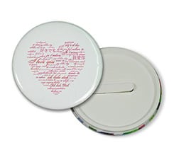 Spilla con clip Cuore rosa