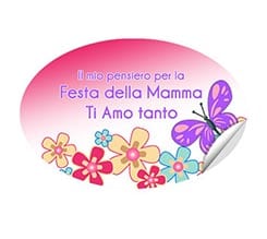 Stampa su adesivo ovale Flowers and butterfly