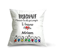 Cuscino in Tessuto Scamosciato Insegnare