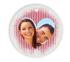 Decorazioni Natalizie ceramica tonda Red bands