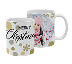 Tazza panoramica Pois dorati natalizi