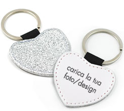 Portachiavi a Cuore in Pelle retro glitter
