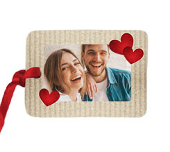 Targhetta Rettangolare in Feltro Love Hearts