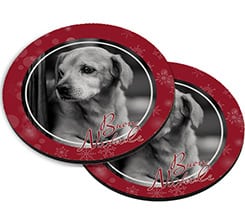 Sottobicchiere masonite tondo Red Christmas