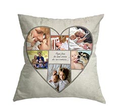 Cuscino in tessuto scamosciato Collage a cuore