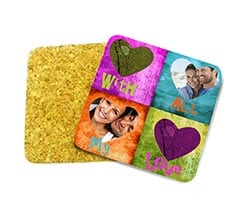 Sottobicchiere in sughero Collage multicolour