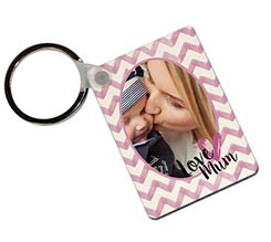 Portachiavi in Legno Rettangolare Love mum rosa