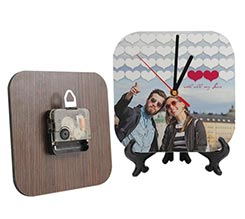 Orologio in legno smussato Elegant hearts