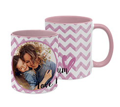 Tazza panoramica Love mum rosa