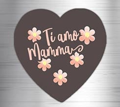 Calamita cuore masonite Ti amo mamma