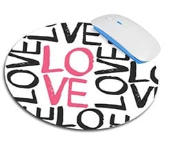 Tappetino mouse tondo Love words