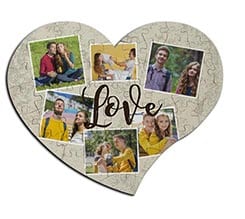 Puzzle cuore masonite A4 Crazy collage