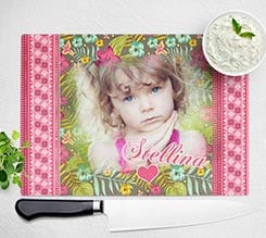 Tagliere personalizzato di vetro Garden