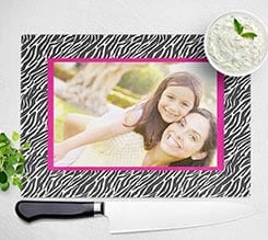 Tagliere in vetro personalizzato Zebrato