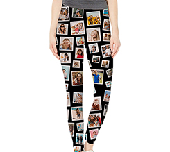 Leggings donna taglia M con grafica collage