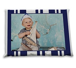 Cuscino mare personalizzato Righe blu