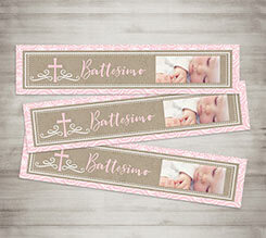 Segnalibro Elegant baptism pink