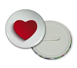 Spilla con clip Cuore rosso