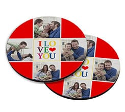 Sottobicchiere masonite tondo Collage colorato