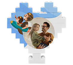 Puzzle mattoncini cuore grafica per Papà aviatori