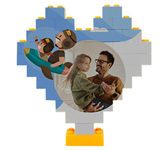 Puzzle mattoncini cuore grafica per Papà aviatori