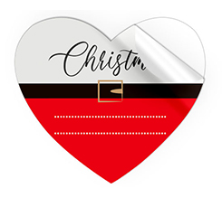 Adesivi cuore grandi etichetta natalizia