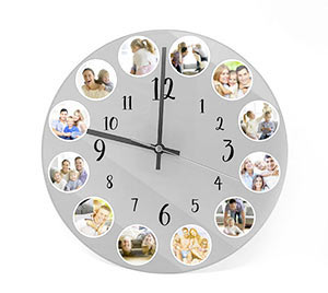 Orologio Rotondo in Plexiglass Collage Cerchi