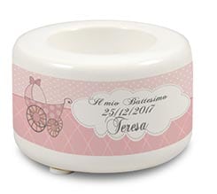 Portacandela in ceramica Pink baby