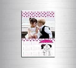 Calendario magnetico A4 Raining hearts