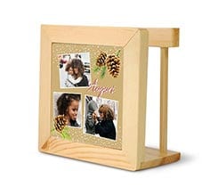 Portatovaglioli in legno Pigne natalizie