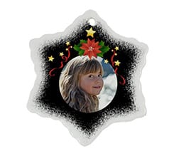 Decorazioni natalizie ceramica fiocco neve Black Christmas