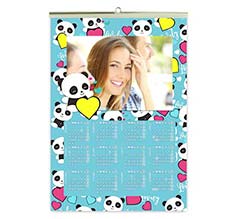 Calendario A3 pagina singola Lovely panda