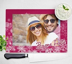 Tagliere in vetro Buone feste