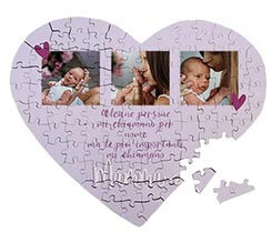 Puzzle cuore A3 Citazione mamma