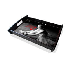 Vassoio piccolo in legno nero personalizzato