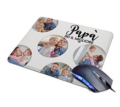 Tappetino Mouse in Pelle Papà sei il migliore