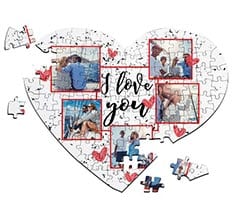 Puzzle cuore A4 I love you collage