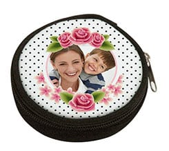 Portamonete rotondo Cornice di rose