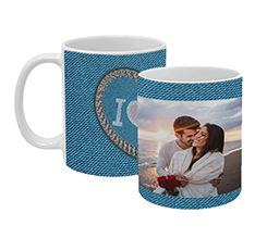 tazza personalizzata con stampa effetto jeans