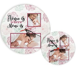 Orologio in legno rotondo Texture bloom