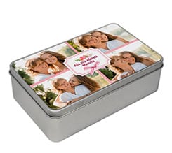 Scatola Latta Rettangolare Nastro rosa