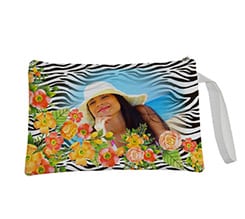 Pochette beauty Zebrato con fiori