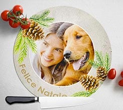 Tagliere rotondo in vetro Pine cone