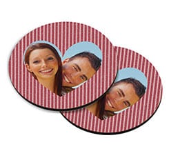 Sottobicchiere masonite tondo Red strips