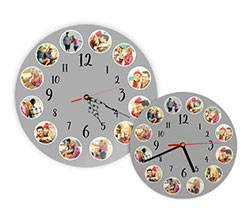 Orologio in legno rotondo Circle collage