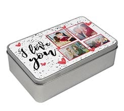 Scatola latta rettangolare I love you