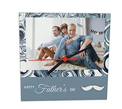 Orologio Quadrato in Vetro Blue father